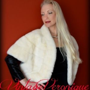 Pristine Rovalia White Genuine Mink Fur Cap